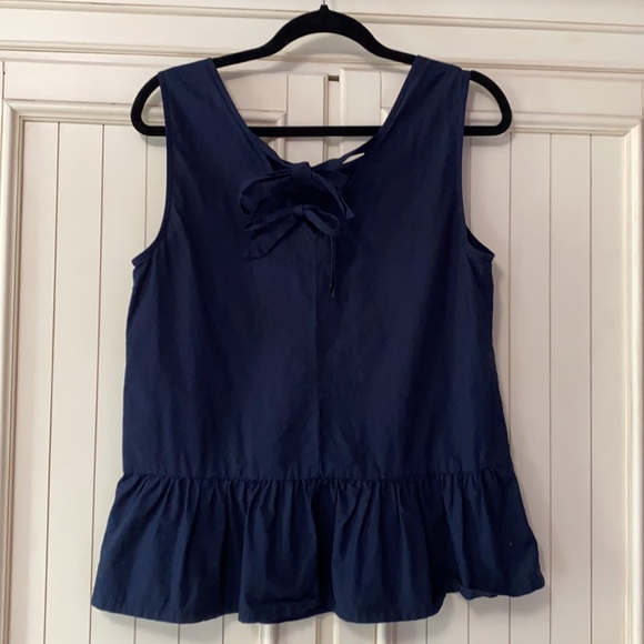 J. Crew Navy Bow Peplum Tank - Picture 4 of 6